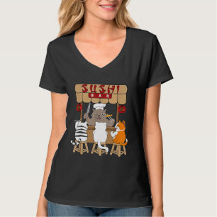 T-shirt Bar à sushi amateur de chats chaton Asiatique Japo