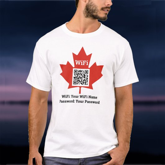 T-shirt Bar canadien Wifi Plus QR Code Plus Adresse sur