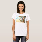 T-shirt Bar de la plage du pingouin (Devant entier)