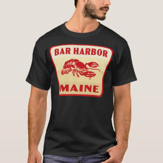 T-shirt Bar Harbour Maine Insigne rétro Tan
