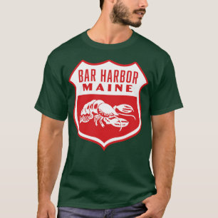 T-shirt Bar Harbour Maine Retro Shield Blanc