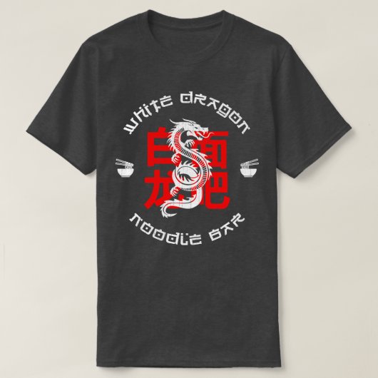 T-shirt Bar Noodles Dragon Blanc (Design devant)