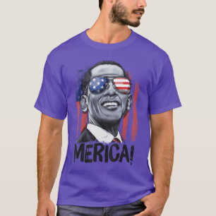 T-shirt Barack Obama 4 juillet Merica Hommes Femmes USA Am