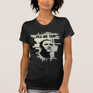 T-shirt Barack Obama. Béton d'arrière - plan de pochoir
