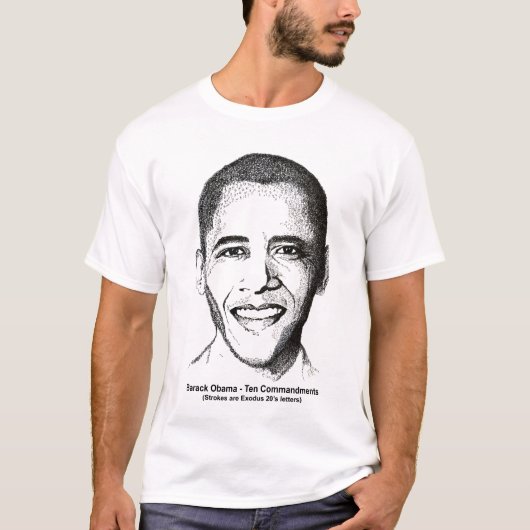 T-shirt Barack Obama Dix commandements 2 a dégrossi (Devant)