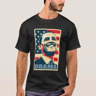 T-shirt Barack Obama Président 44 Drapeau Américain Bonne