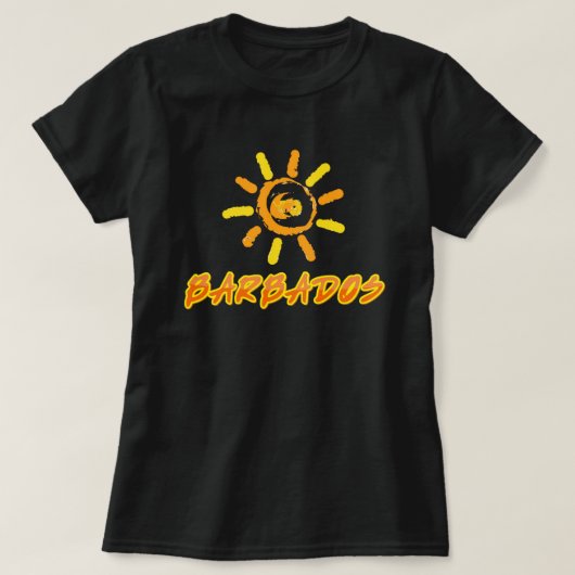 T-shirt Barbade jaune vif & orange (Design devant)