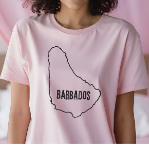 T-shirt Barbade Pays Carte Chemise Ligne Barbadienne T-Shi