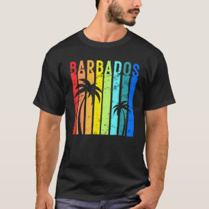 T-shirt Barbade Vintage Design Vacances île des Caraïbes