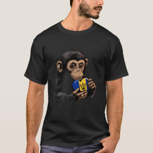 T-shirt Barbades Coeur singe Bajan Roots Trident Bajan Fl