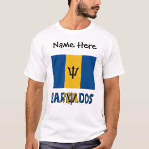 T-shirt Barbados Barbadien Drapeau Basse Personalisé Nom