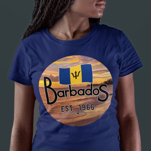 T-shirt "Barbados Est. Coucher de soleil de 1966 avec drap