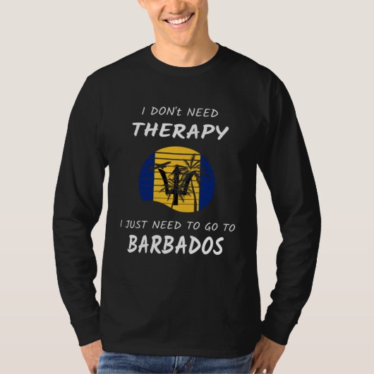 T-shirt Barbados Therapy Barbados Flag Vacation Barbados (Devant)