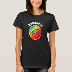 T-shirt Barbados Vacances Souvenir Colorful Retro Turtle P