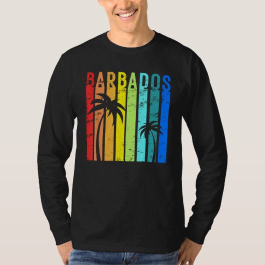 T-shirt Barbados Vintage Design Vacation Caribbean Island (Devant)