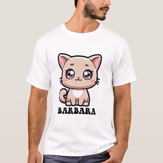 T-shirt Barbara Cute Kitty Cat Design (Devant)