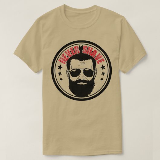 T-shirt Barbe avec lunettes de soleil ne jamais se raser 1 (Design devant)