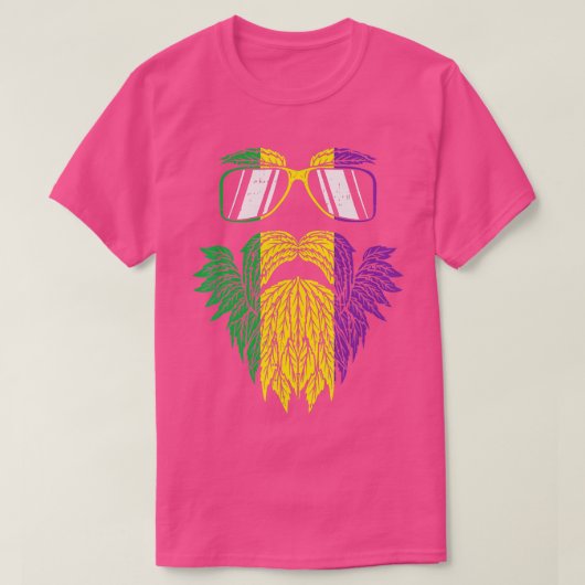 T-shirt Barbe de Hipster jaune violet Mardi Gras Carni (Design devant)