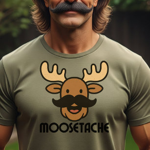 T-shirt Barbe de Moose Drôle de Moose avec Moustache Cadea