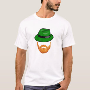 T-shirt Barbe entendue rouge et Fedora vert