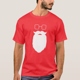 T-shirt Barbe Et Lunettes Hipster Père Noël - Novelle Père