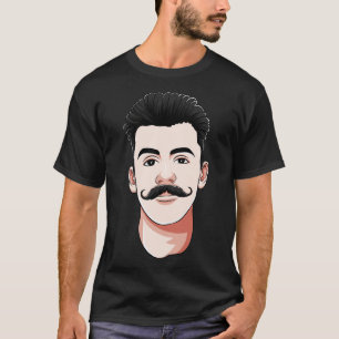 T-shirt Barbe faciale d'homme à la moustache en guidon Hip