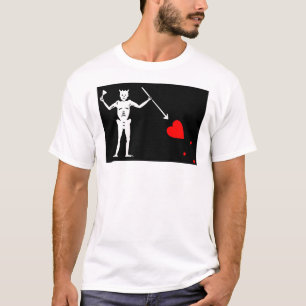 T-shirt Barbe noire Jolly roger Drapeau Pirate Squelette H