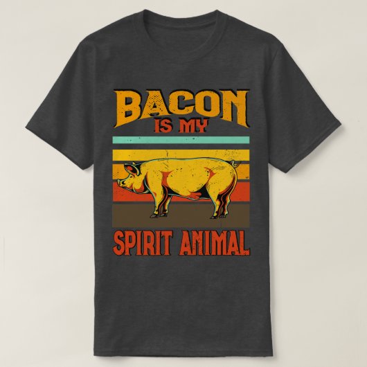 T-shirt Barbecue Bacon Mon Esprit Viande Animale Fumer Bar (Design devant)