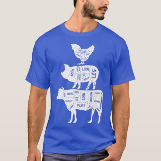 T-shirt Barbecue cool De Poulet De Cochon Et De Boeuf Et V