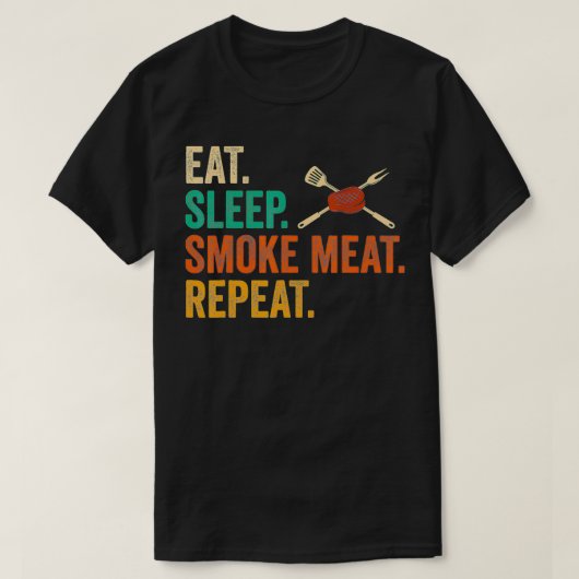 T-shirt Barbecue Fumée Viande BBQ (Design devant)