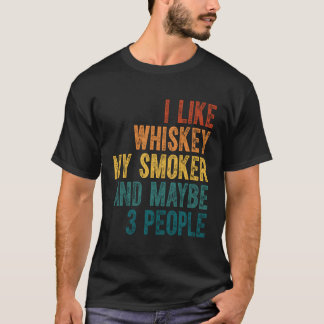 T-shirt Barbecue Grill J'Aime Whiskey Mon Fumeur Peut-Être