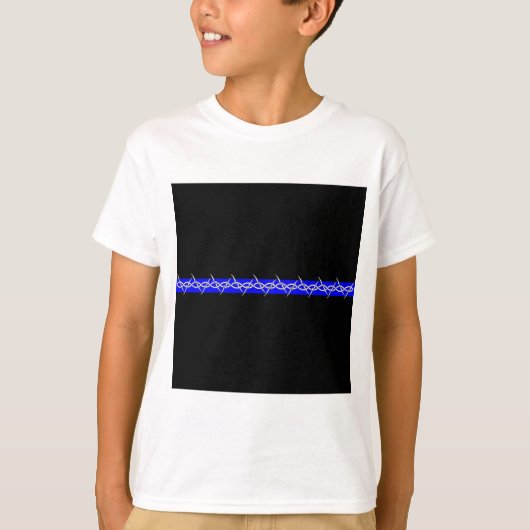 T-shirt Barbelé Blue Line de corrections (Devant)