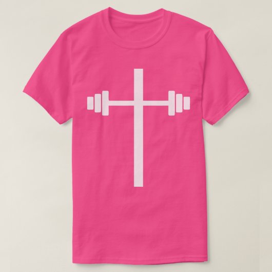 T-shirt Barbell Dumbbell Cross Christian Jesus Gym Workout (Design devant)