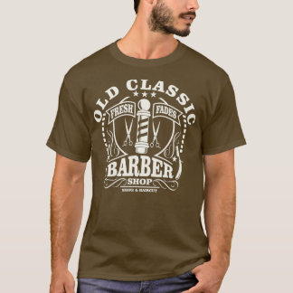 T-shirt Barber Barber Shop Fades Cheveux Coupes Vieux Écol