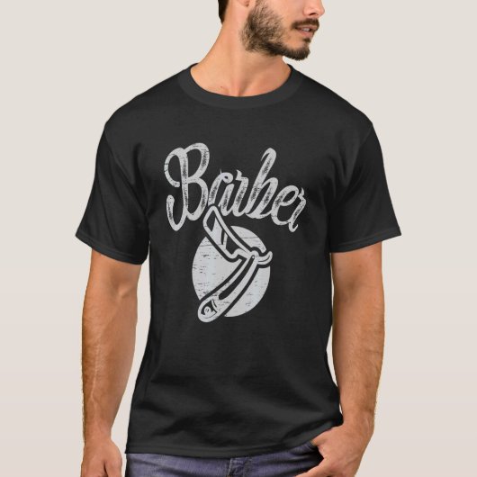 T-shirt Barber Ciseau Barbershop Trier Beard (Devant)
