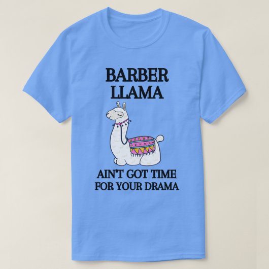 T-shirt Barber Funny Cadeau Barber Llama Lover (Design devant)