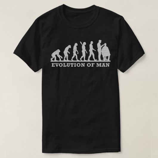 T-shirt Barber Funny Evolution de l'homme (Design devant)