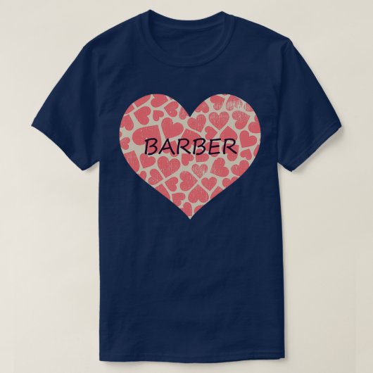 T-shirt Barber Heart J'aime mon barbier (Design devant)