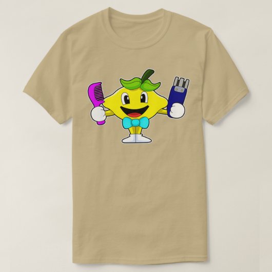 T-shirt Barber Lemon comme coiffeur avec comb amp Razor (Design devant)