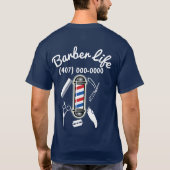 T-shirt Barber Life Barber Pole pour barbier. (Dos)