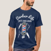 T-shirt Barber Life Barber Pole pour barbier. (Devant)
