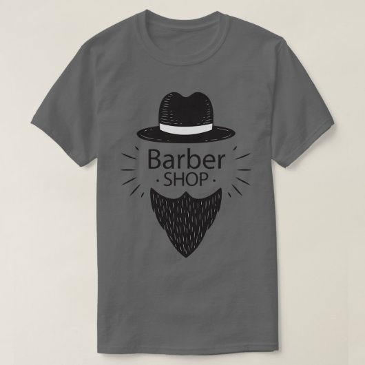 T-shirt Barber Shop Long Moustache (Design devant)
