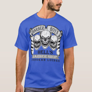 T-shirt Barber Skuls Hells Barber Shop Hookah Lounge 1