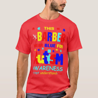 T-shirt Barber Wear Blue pour la Sensibilisation sur l'aut
