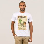 T-shirt Barbershop Coiffeur Roswell Aliens 1950's Retro (Devant entier)