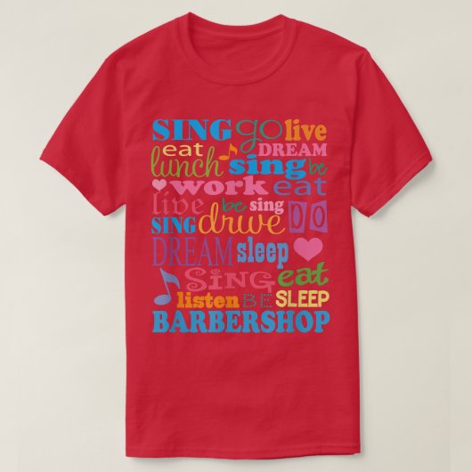 T-shirt Barbershop Music Chanteur mignon Quartet Cadeau Te (Design devant)