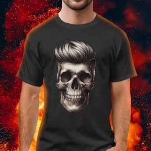 T-shirt Barbier Crâne Mode Homme Coiffure Barber Shop