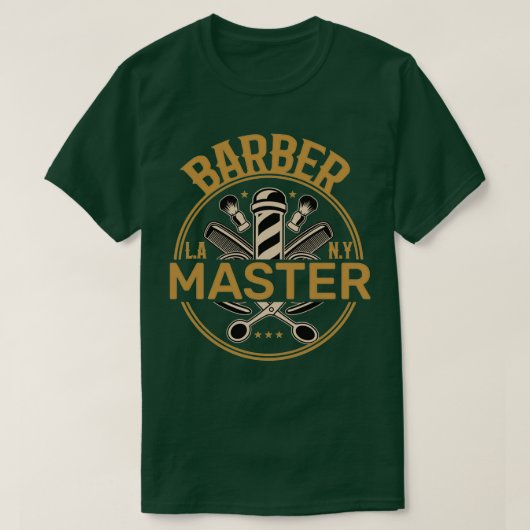 T-shirt Barbier maître avec ciseau et peignes (Design devant)