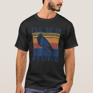 T-shirt Barbier professionnel Je serai dans mon bureau Vin