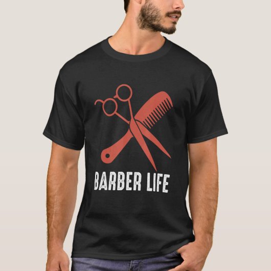 T-shirt Barbiers Vie Coiffeuse Coiffeuses Ciseaux Gras (Devant)